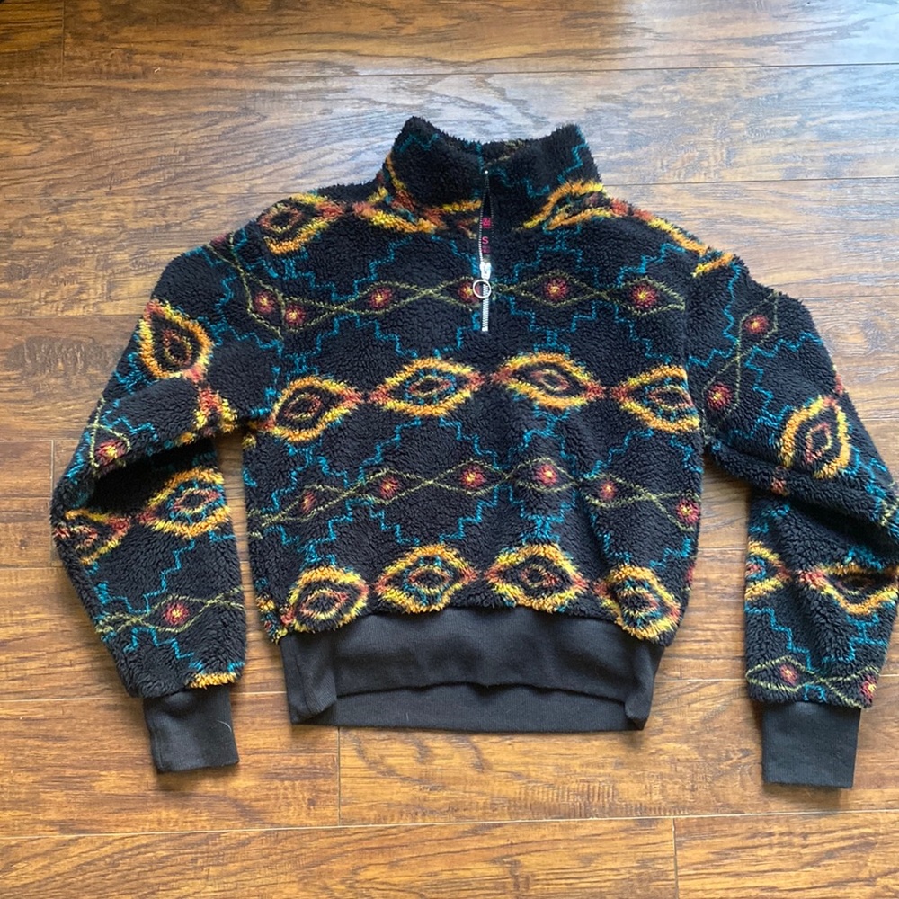 Rick & roll denim cropped fleece